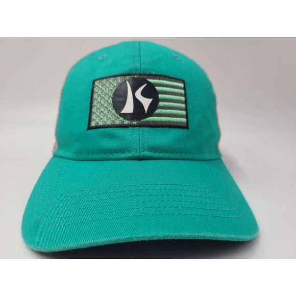 Women Killik American Flag Mesh Trucker Snapback Hat Cap Outdoors Hike Teal Gray - Picture 2 of 11